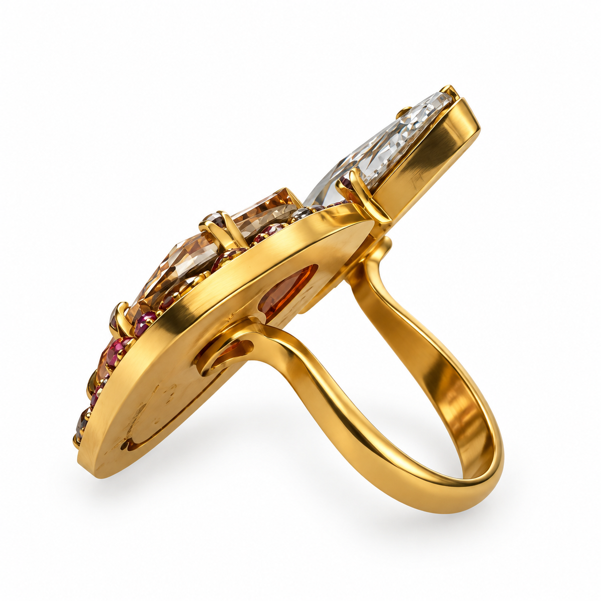Melissa Kandiyoti Crystal Toi et Moi Cocktail Ring