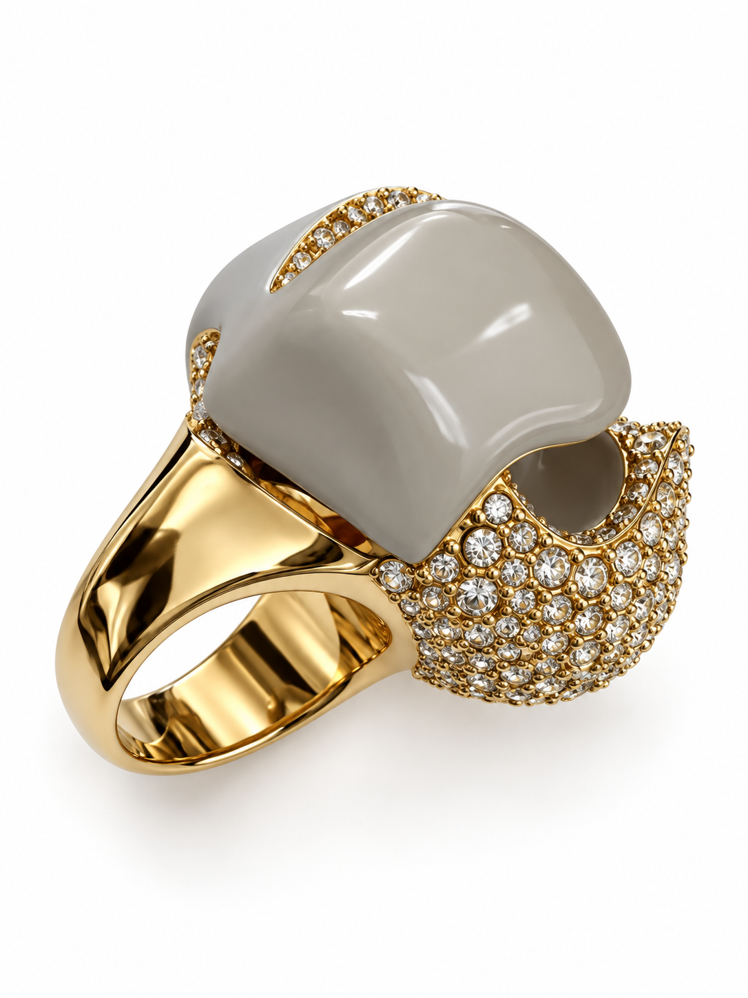 Statement Vintage Swarovski Sculptural Crystal Pearl Ring