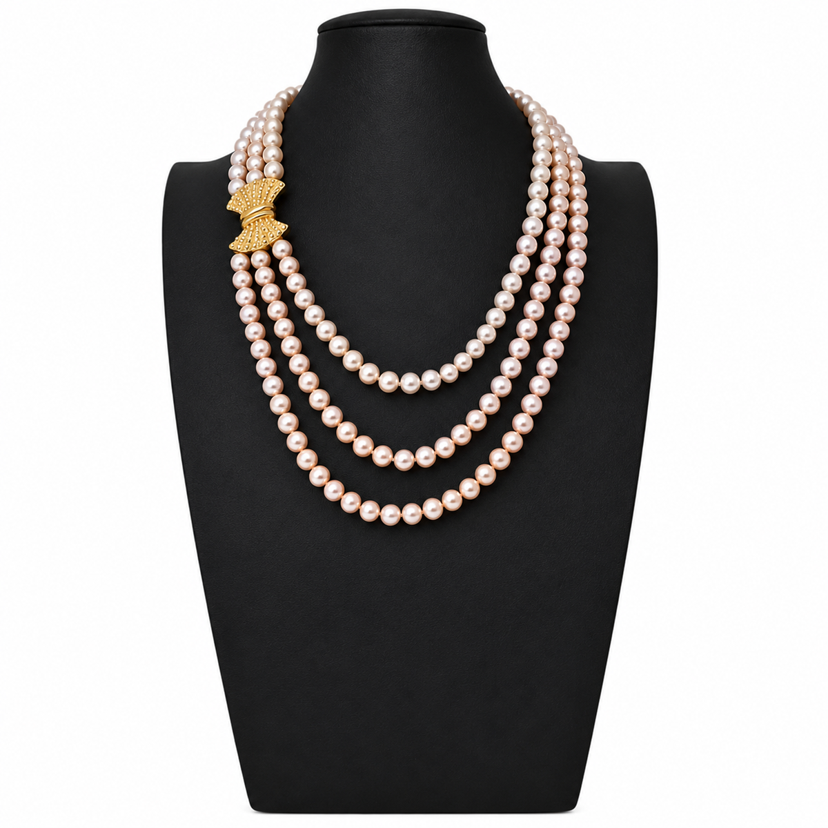 Vintage Classic Multi-Strand Faux Pearl Necklace