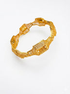 Mid-Century Revival Geometric Filigree Bangle