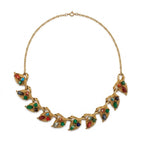 Vintage Art Nouveau Revival Gold Plated Leaf Necklace