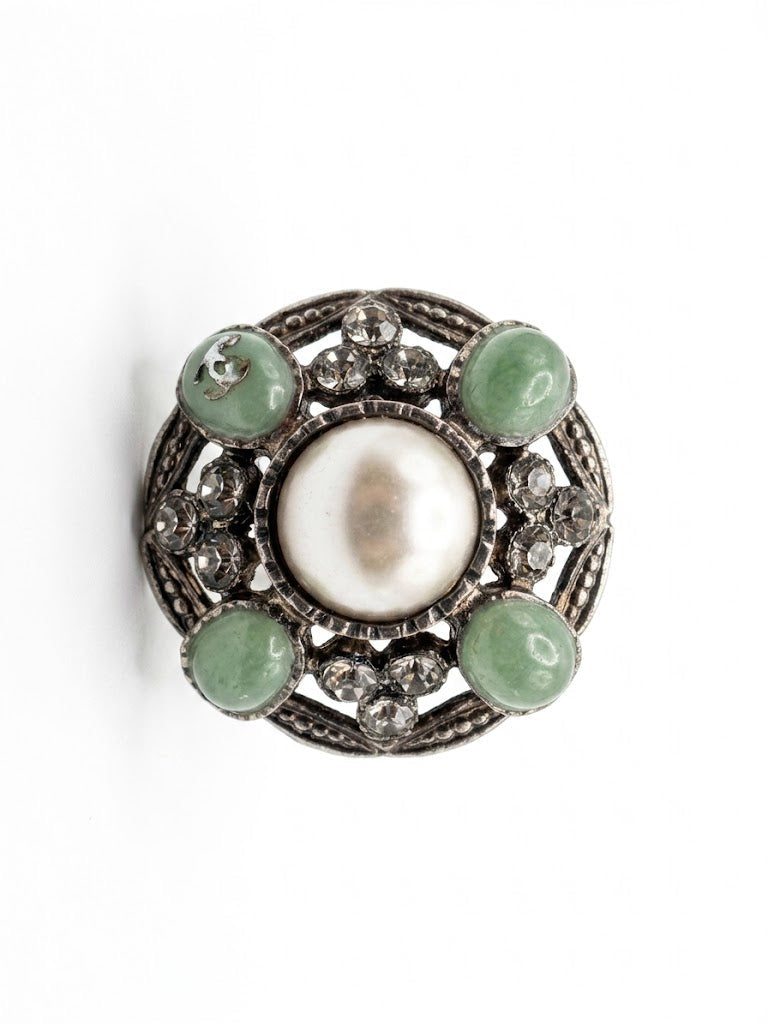 Vintage Chanel Gripoix-Style Pearl Brooch
