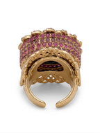 Vintage Byzantine Revival Gold Plated Statement Ring