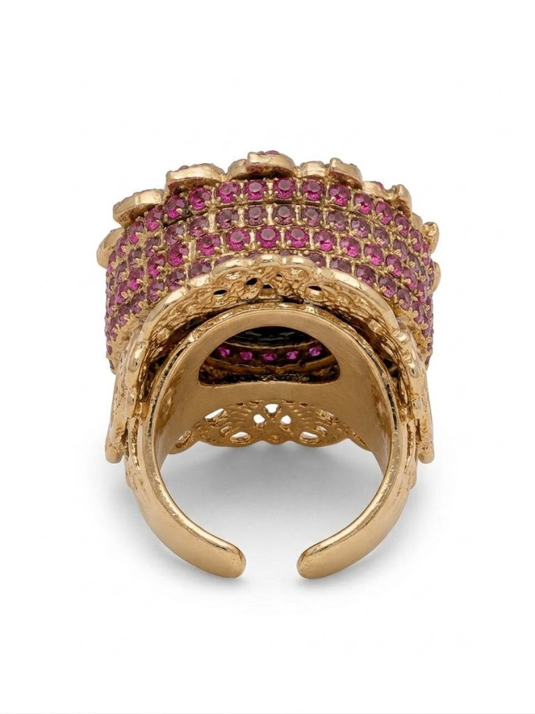 Vintage Byzantine Revival Gold Plated Statement Ring
