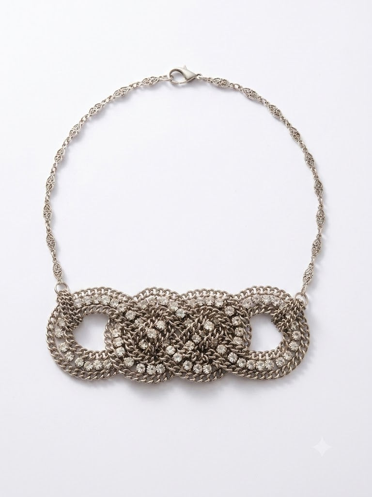 Vintage Art Deco Revival Crystal Chain Choker