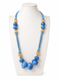 Les Bernard Vintage Blue Statement Beaded Necklace