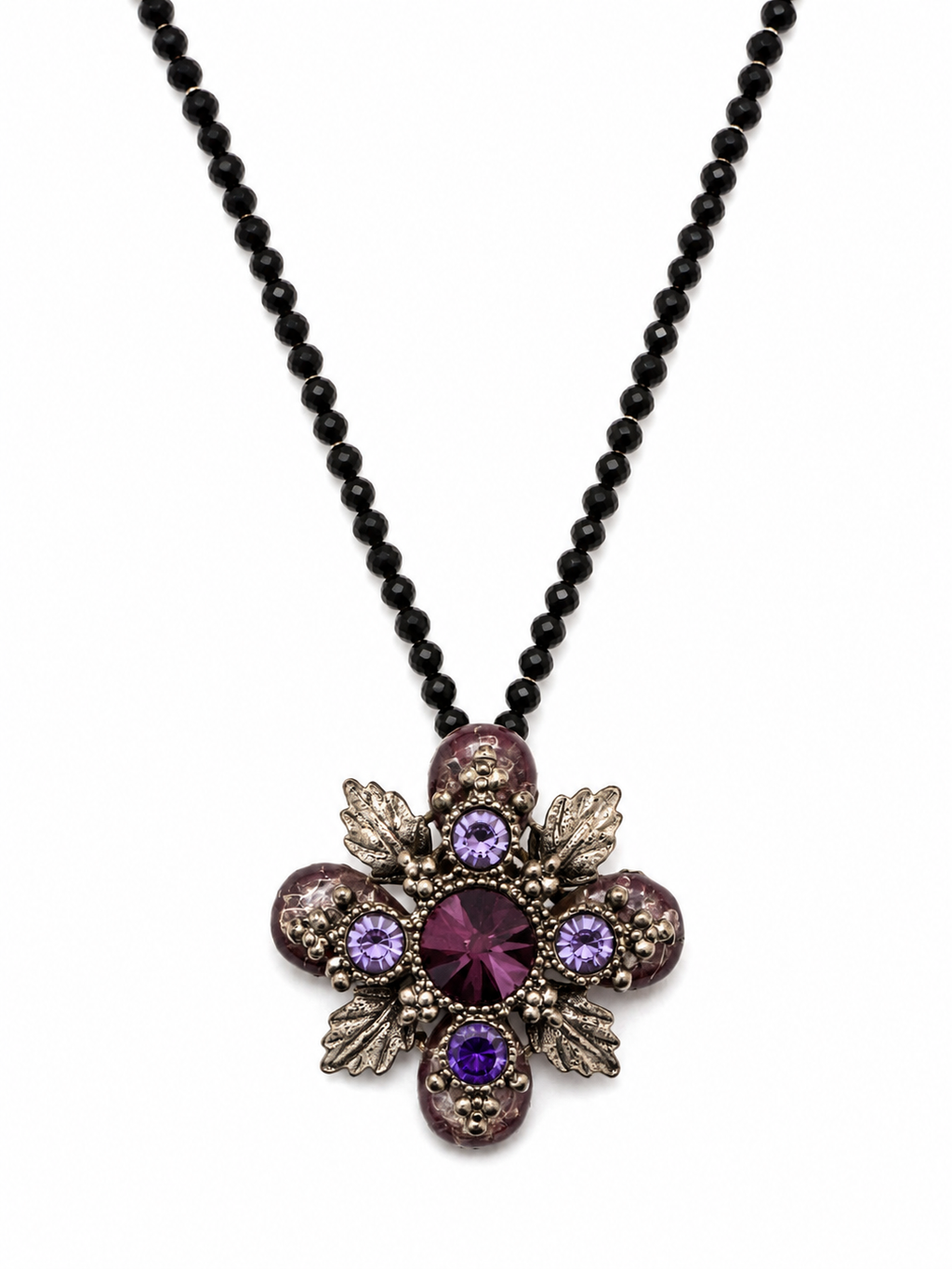 Vintage Crystal Floral Pendant Chain