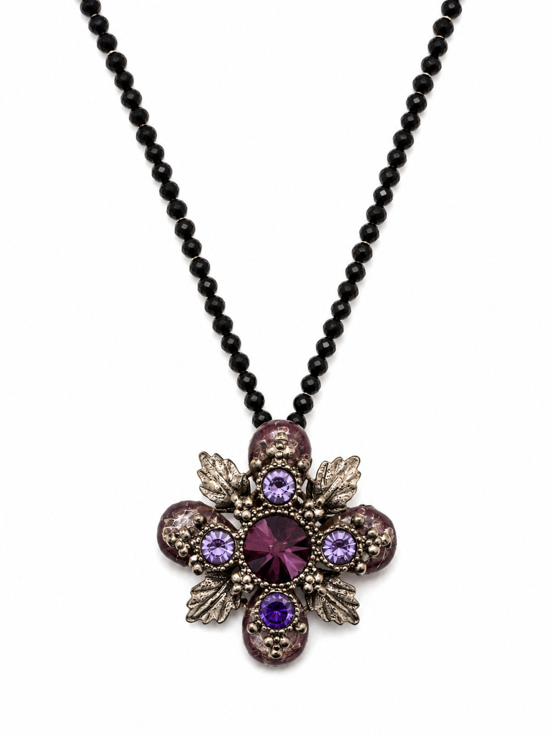 Vintage Crystal Floral Pendant Chain