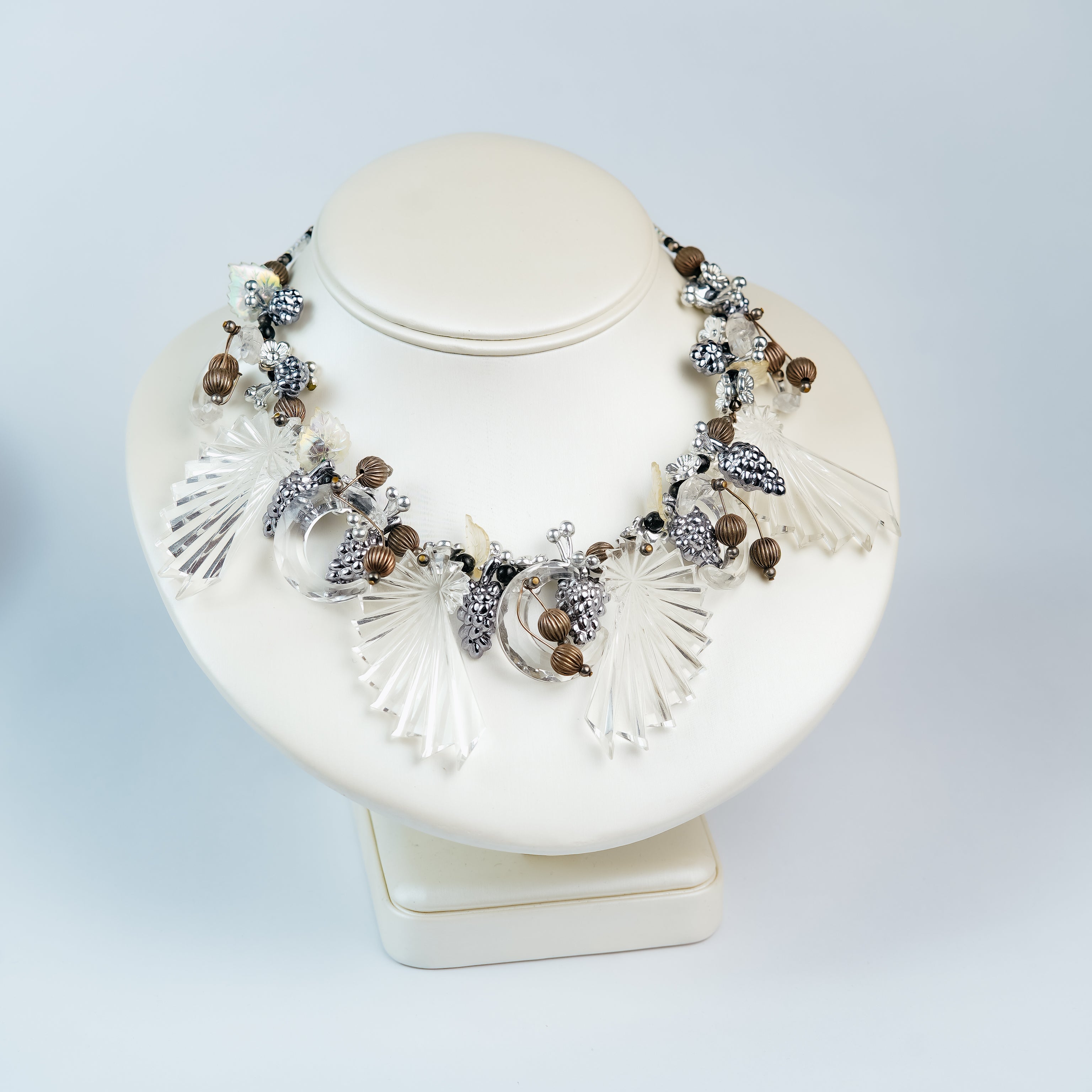 Vintage Ocean Fantasy Statement Necklace Couture Shell Design