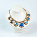 Vintage Blue Cabochon Statement Necklace