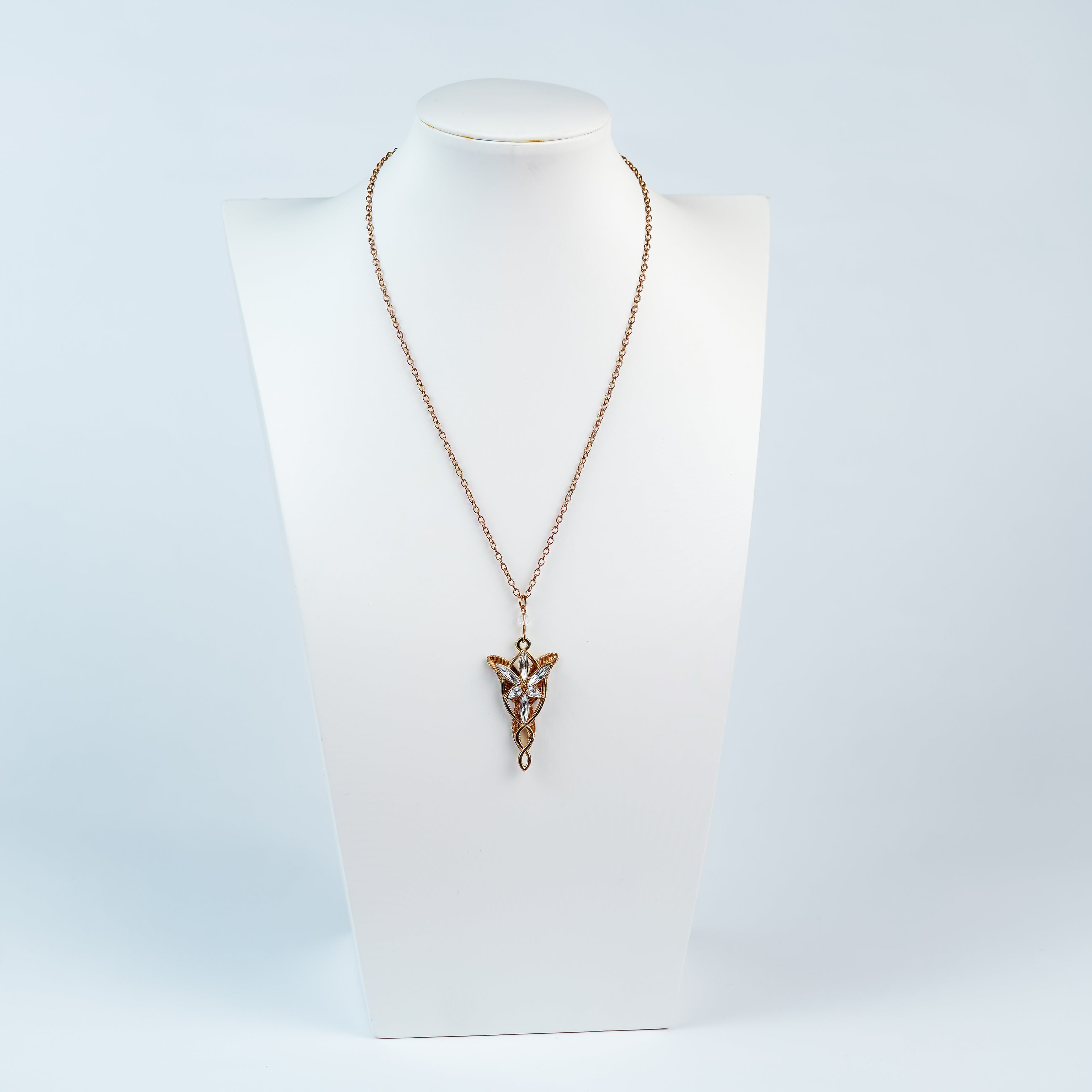 Vintage Gold Tone Evening Star Pendant Necklace