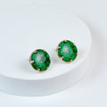 Vintage Green Cabochon Earrings