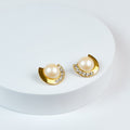 Vintage Pearl Crescent Earrings