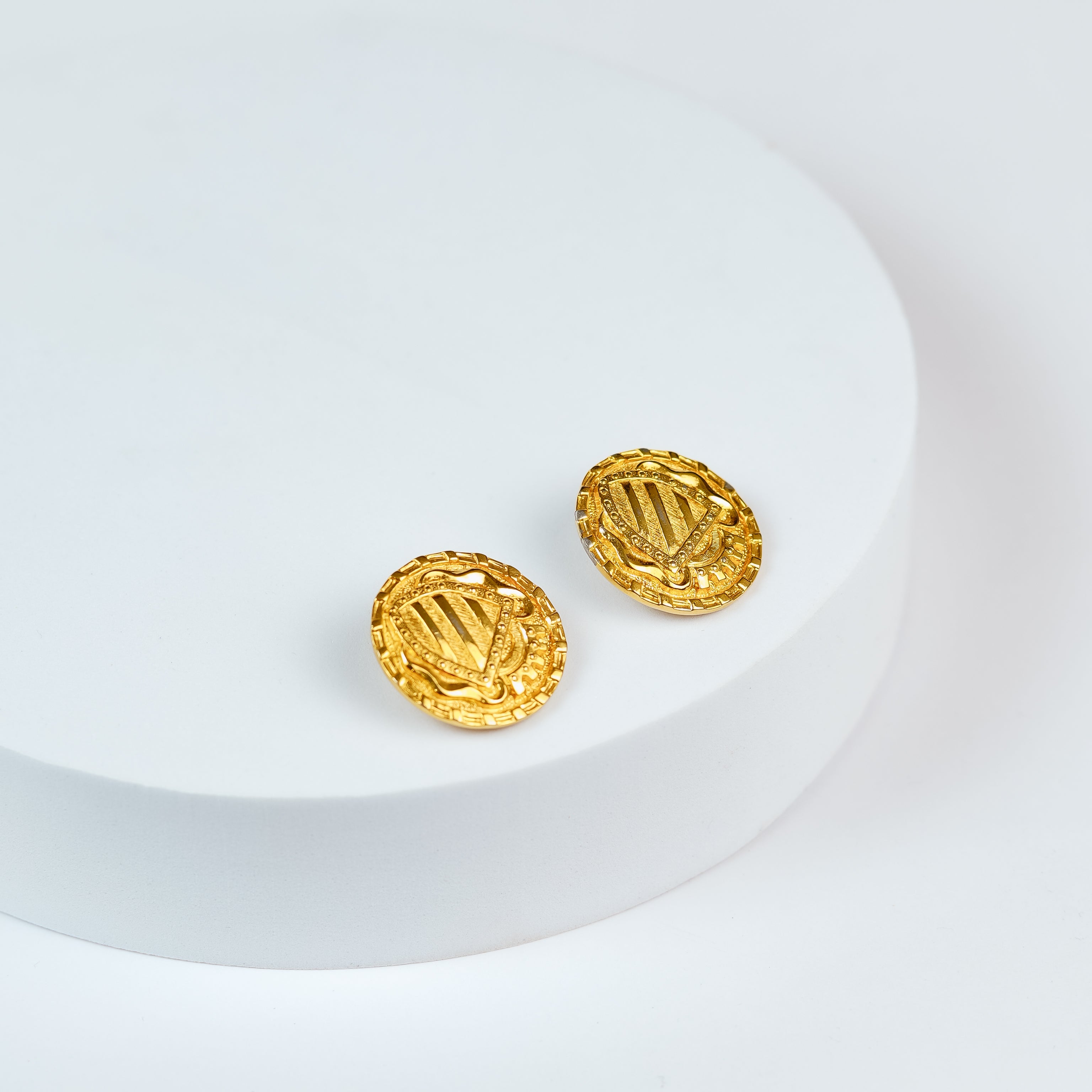 Vintage Baroque Medallion Earrings