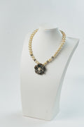 Vintage Floral Pearl Statement Necklace