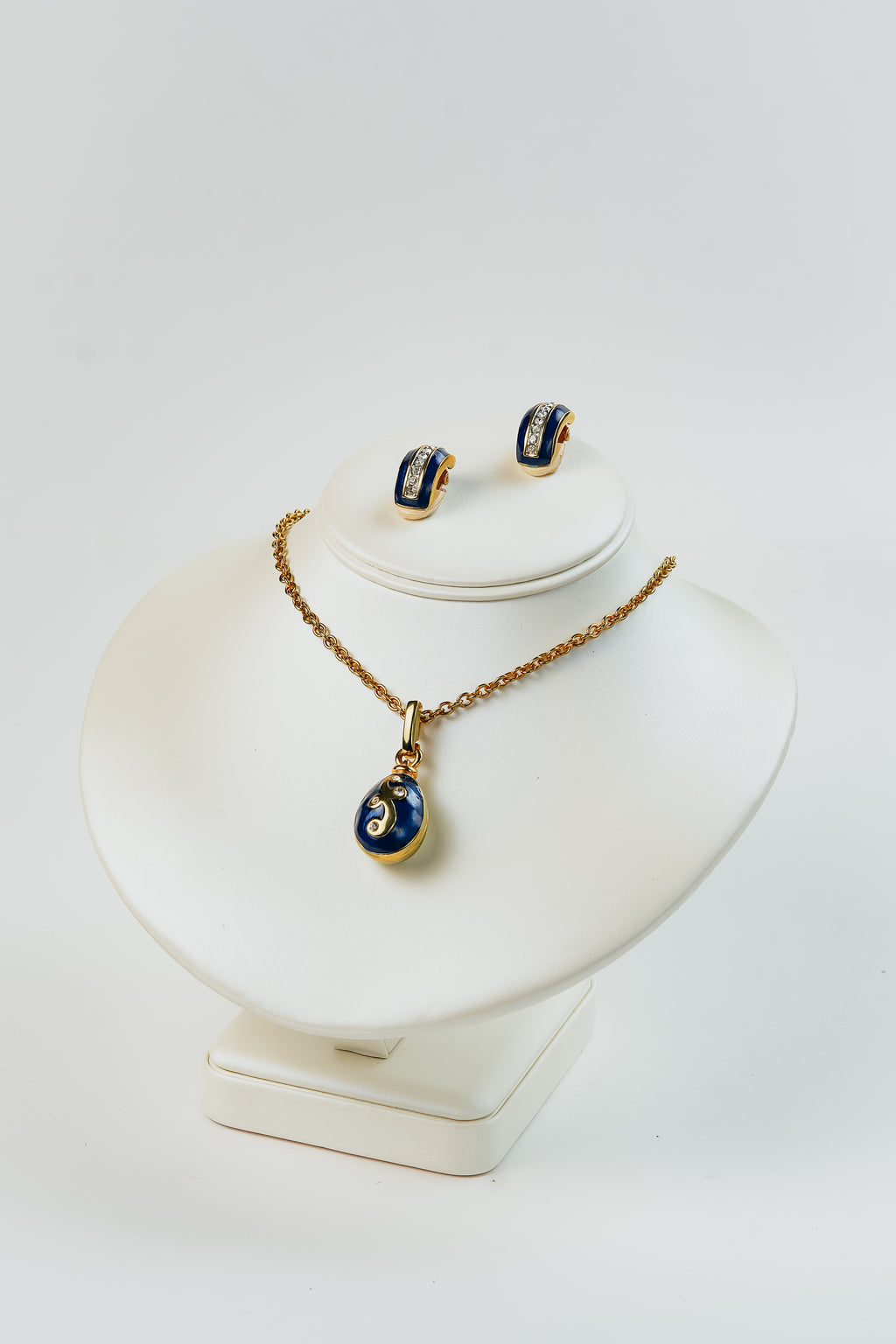 Italian Enameled Pendant & Earrings Set