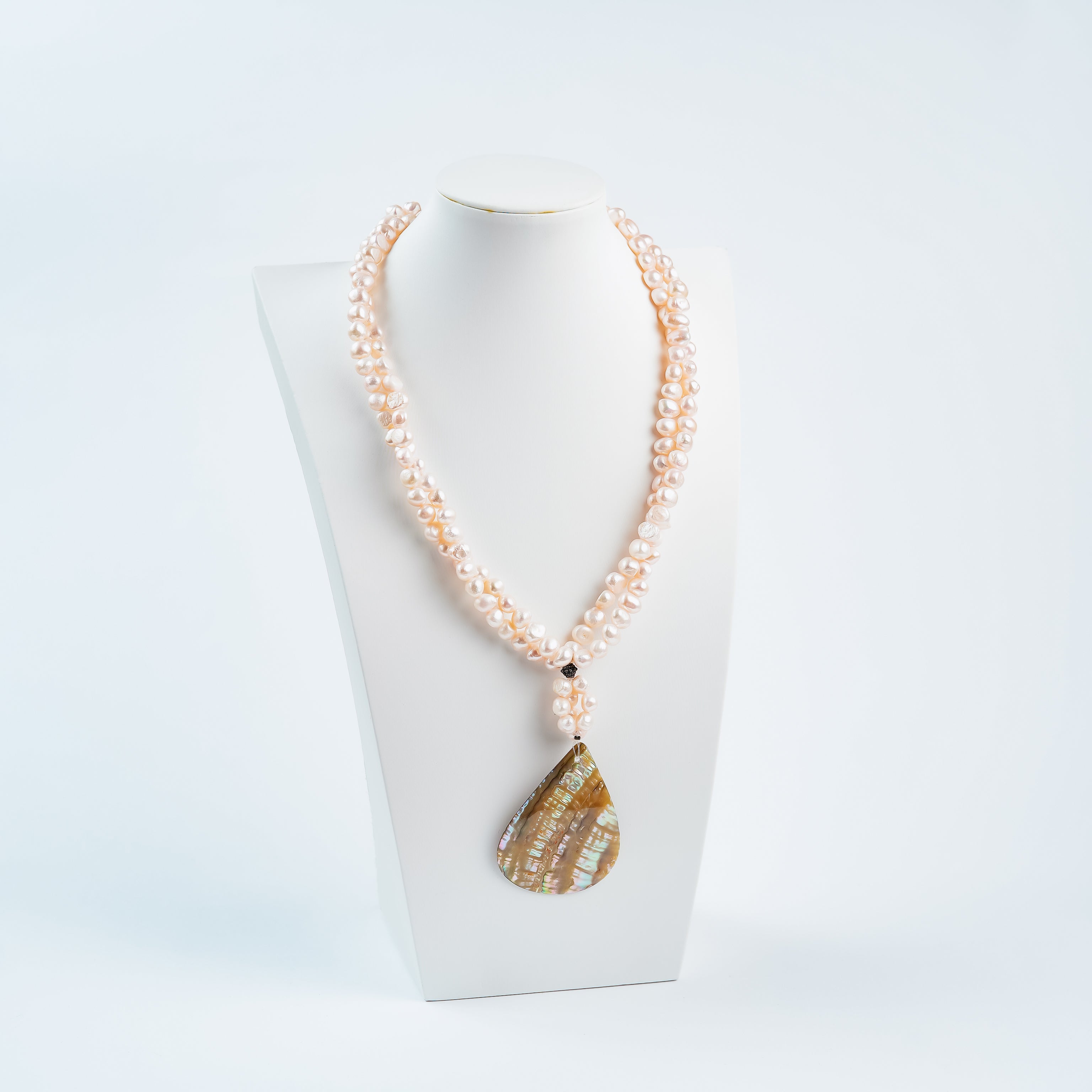Vintage Freshwater Pearl Mother of Pearl Statement Necklace