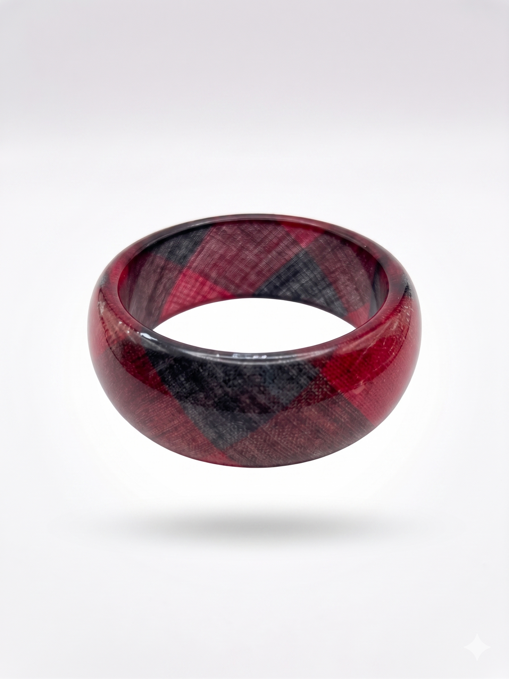 Vintage Red and Black Lucite Statement Bangle Bracelet