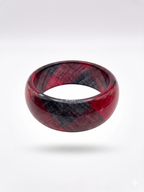 Vintage Red and Black Lucite Statement Bangle Bracelet