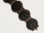 Vintage Baltic Amber Carved Floral Panel Bracelet