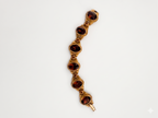 Mid-Century Revival Garnet Glass Link Bracelet