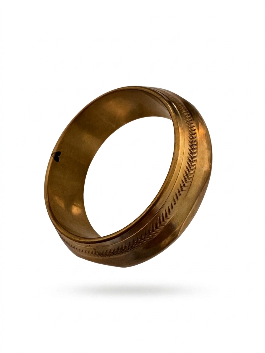Vintage Gold Tone Engraved Wide Bracelet