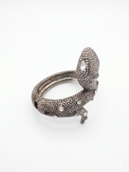 Sculptural Serpent Wrap Bracelet with Crystal Accents