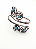 Vintage Silver Tone Turquoise Arm Cuff