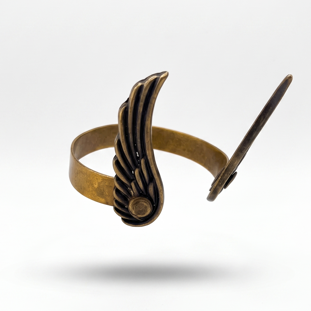 Antiqued Bronze Winged Cuff Bracelet