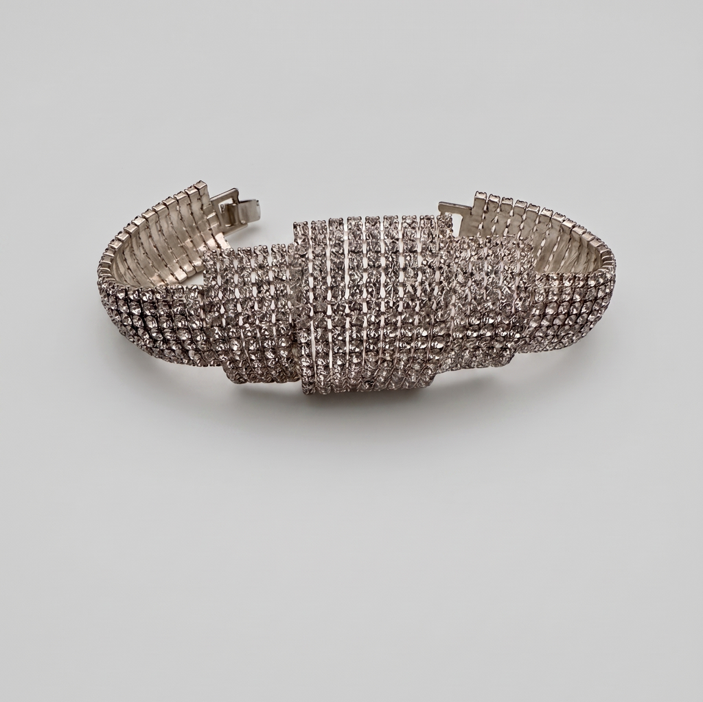 Contemporary Hollywood Glamour Tiered Crystal Bracelet