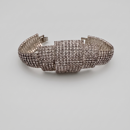 Contemporary Hollywood Glamour Tiered Crystal Bracelet