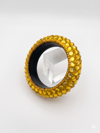 Vintage Yellow Lucite Dome Statement Bracelet