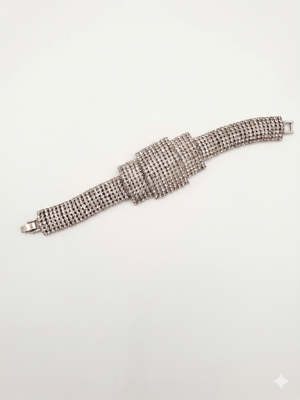 Contemporary Hollywood Glamour Tiered Crystal Bracelet