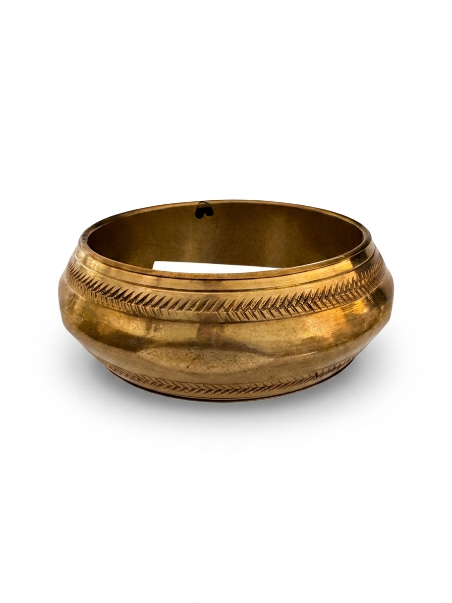 Vintage Gold Tone Engraved Wide Bracelet