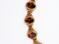 Mid-Century Revival Garnet Glass Link Bracelet