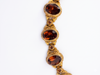 Mid-Century Revival Garnet Glass Link Bracelet