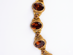 Mid-Century Revival Garnet Glass Link Bracelet