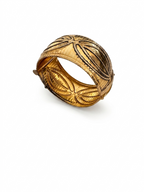 Vintage Etruscan Revival Gold Engraved Hinged Bangle