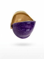 Vintage Gold and Purple Hinged Statement Bracelet
