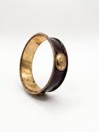 Vintage 1980s Equestrian Military Enamel Crest Bangle