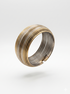 Vintage Two-Tone Mixed Metal Industrial Tubogas Coil Cuff