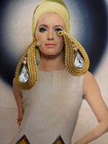Vintage Rope Twist Crystal Teardrop Clip On Earrings