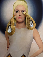 Vintage Rope Twist Crystal Teardrop Clip On Earrings