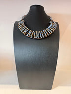 Vintage Art Deco Inspired Beaded Bib Statement Necklace