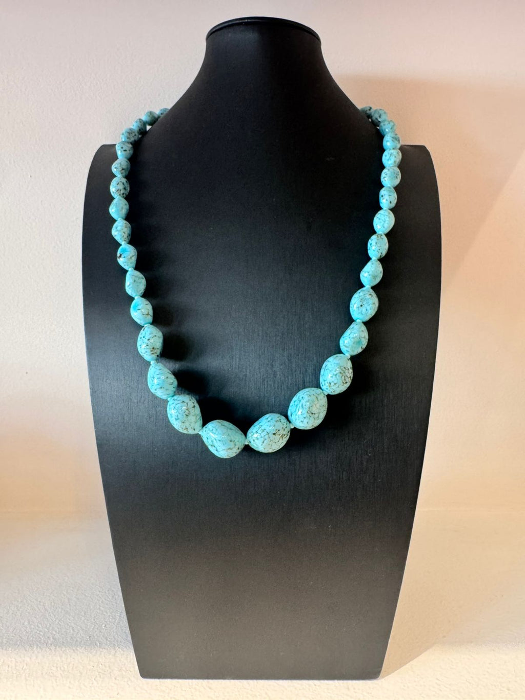 Vintage Turquoise Howlite Beaded Statement Necklace