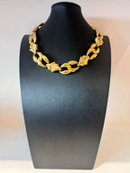 Vintage Modernist Link Crystal Necklace