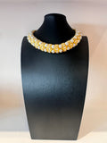 Vintage Art Deco Revival Faux Pearl Crystal Collar Necklace