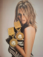 Vintage Sculptural Faux Pearl Statement Earrings