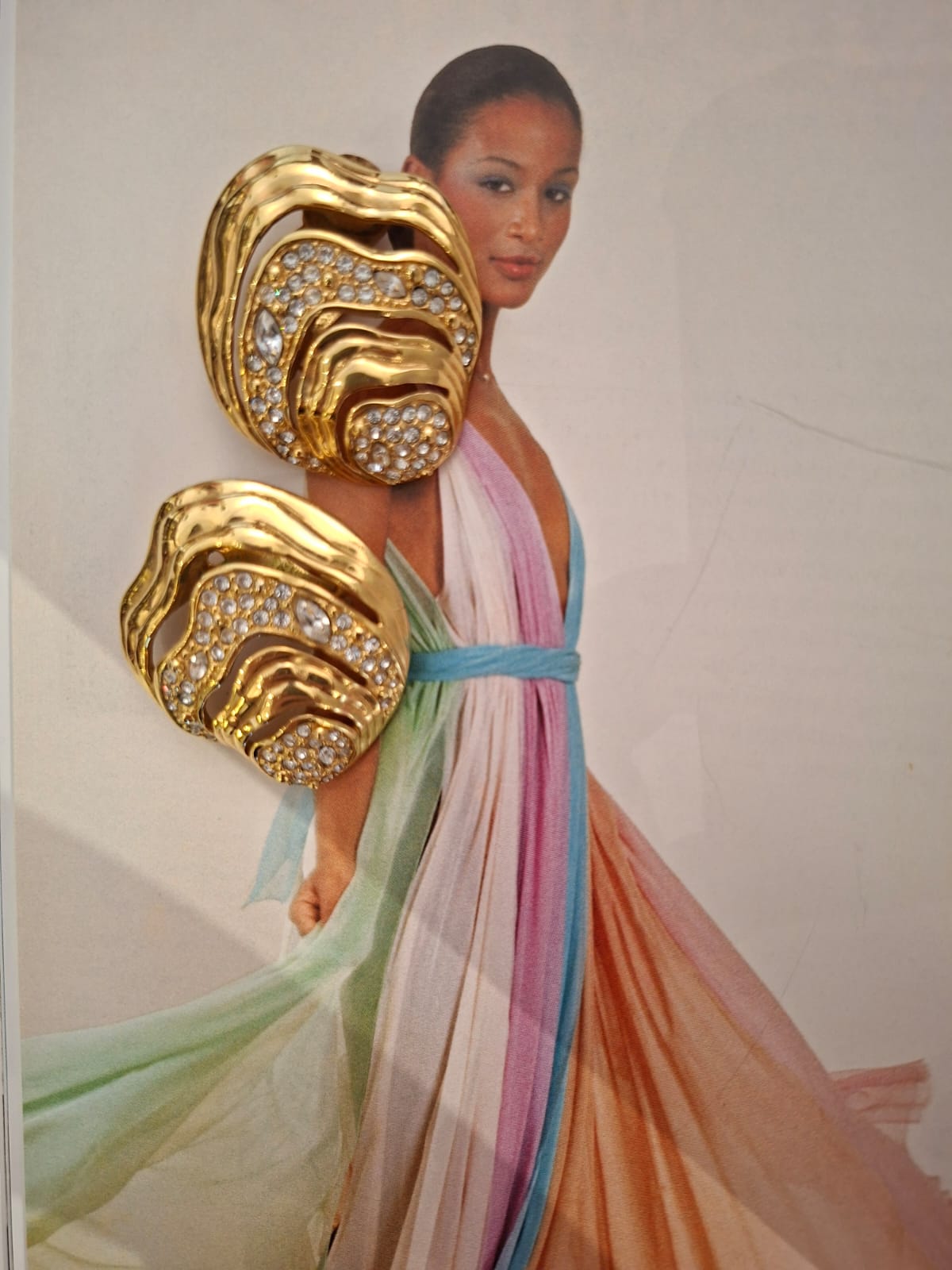 Vintage Swarovski Crystal Sculptural Statement Earrings