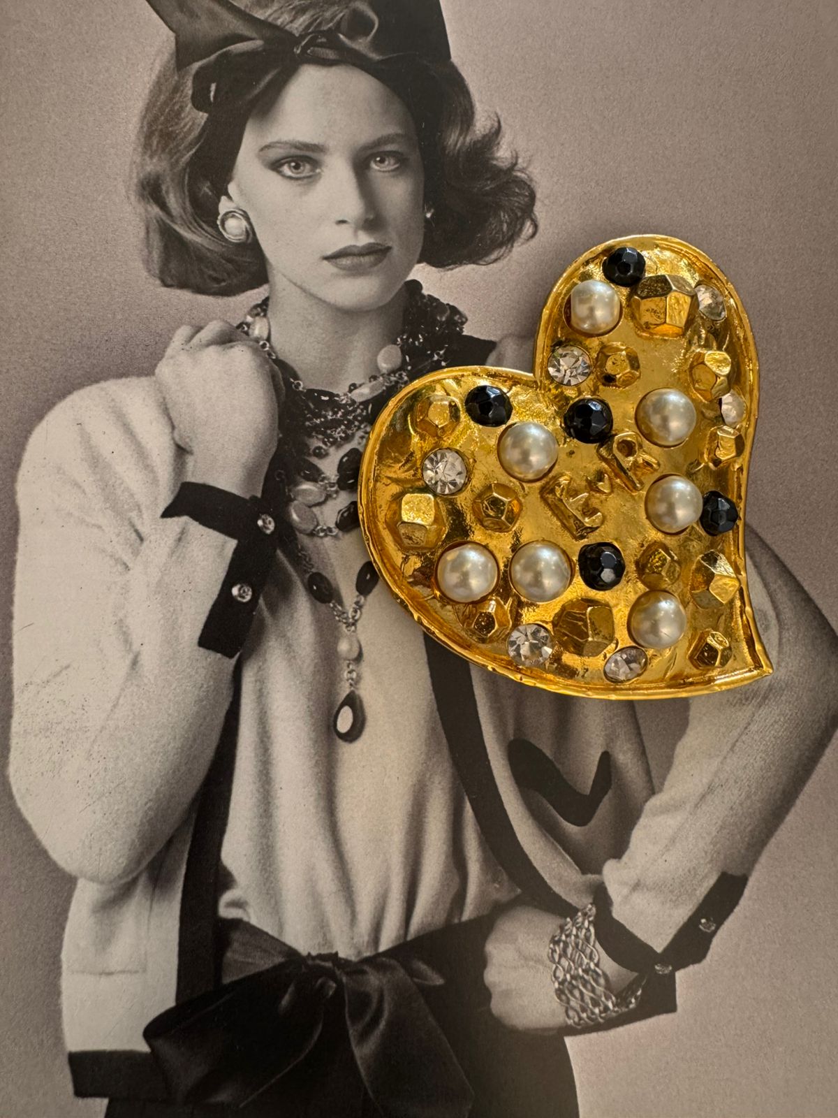 Vintage Édouard Rambaud Baroque Heart Brooch